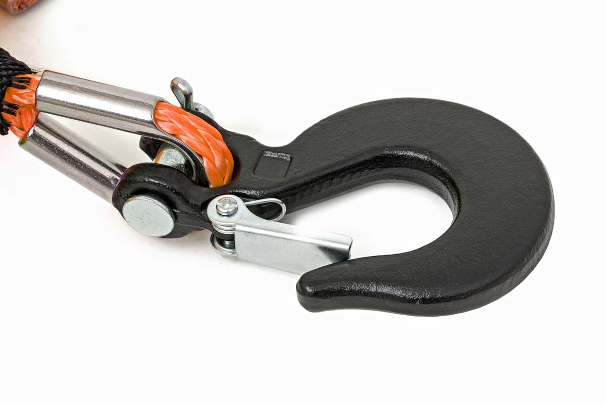 1/4 Inch Synthetic Rope 85 Feet Rated Up to 16,000 Lbs 3/8 Inch Includes Clevis Hook and Protective Sleeve UTV, ATV Orange Rough Country