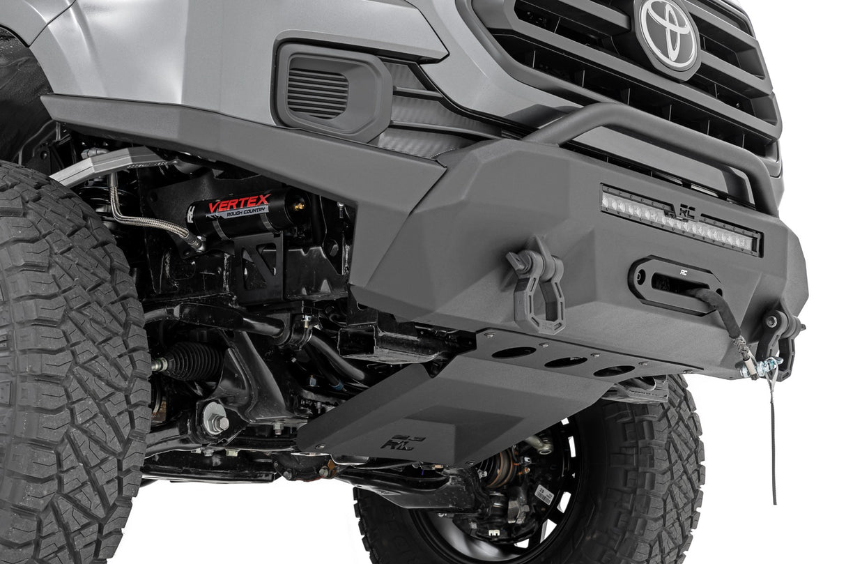 Front Bumper High Clearance 12000 Lb Pro Series Winch Synthetic Rope 16-22 Toyota Tacoma Rough Country