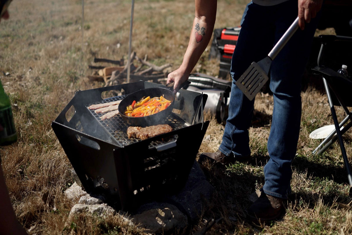 Overland Collapsible Fire Pit Stainless Steel Grill Grate Rough Country