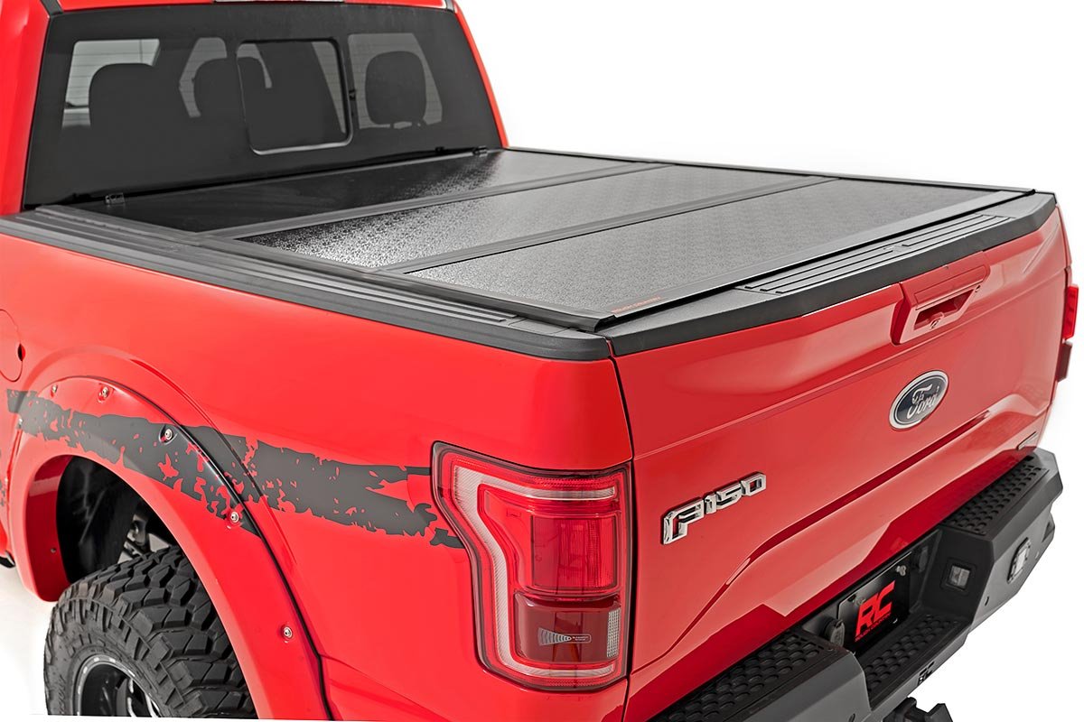 Tacoma Low Profile Hard Tri-Fold Tonneau Cover 05-15 Tacoma 5 Foot Bed Rough Country