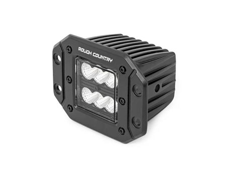 2 Inch Square Flush Mount Cree LED Lights Pair Black Series, Flood Beam Rough Country