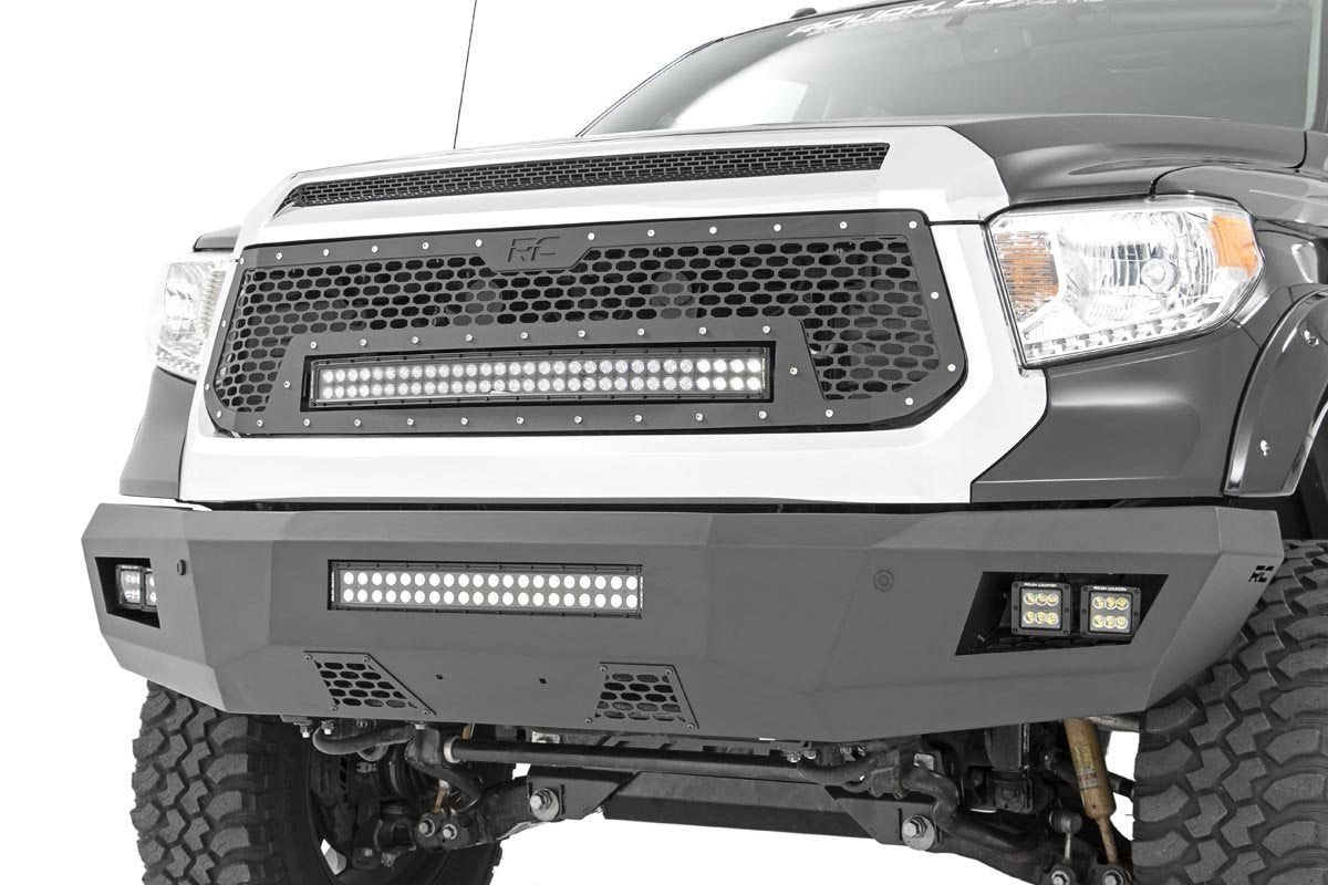 Toyota Mesh Grille w/30 Inch Dual Row Black Series LED w/Amber DRL 14-17 Tundra Rough Country