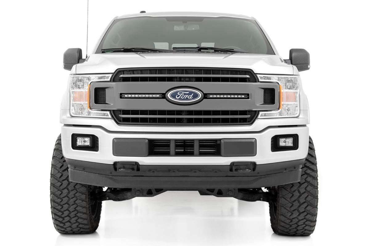 Dual 10 Inch LED Black Series Grille Kit 18-20 F-150 XLT Rough Country