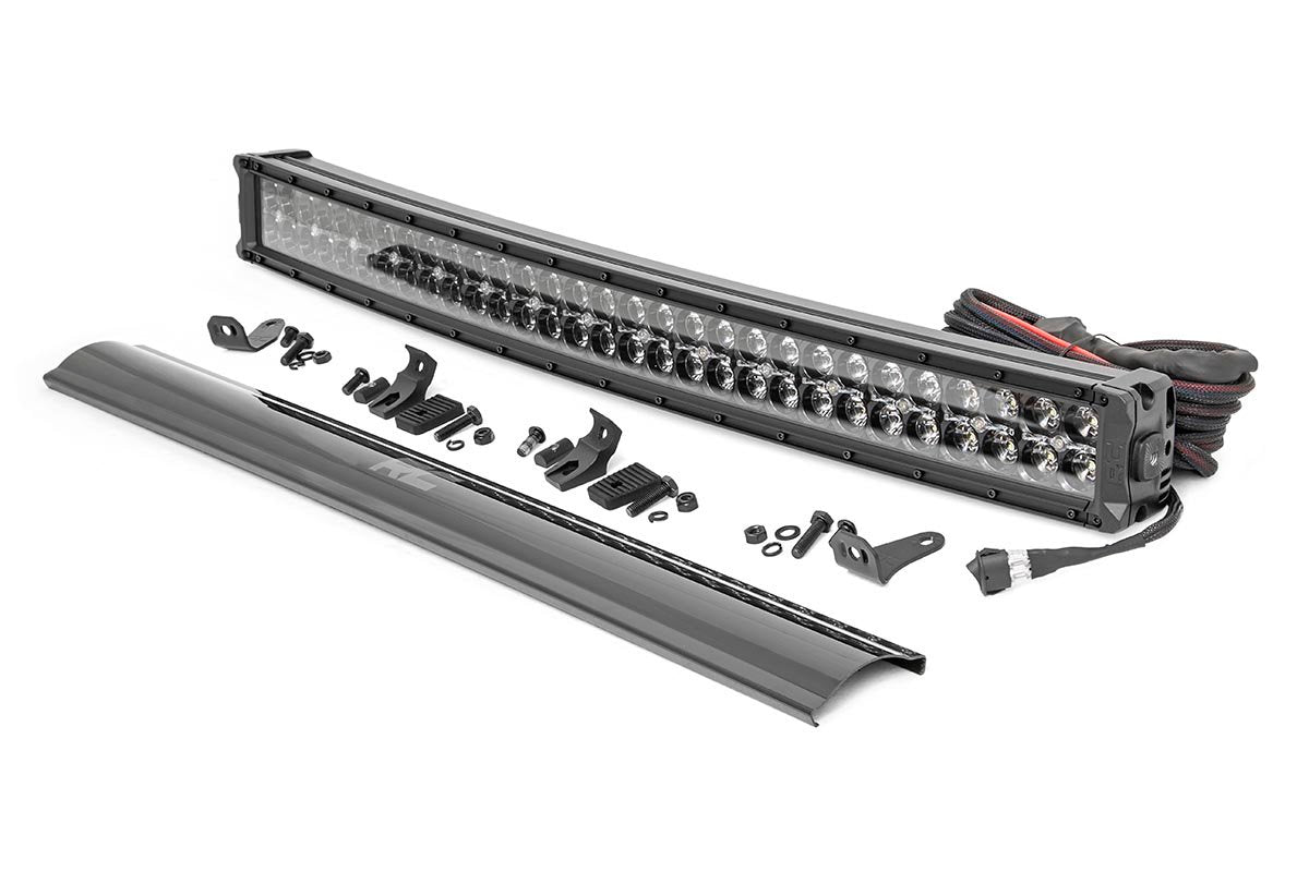 30 Inch Curved CREE LED Light Bar Dual Row Black Series w/Cool White DRL Rough Country