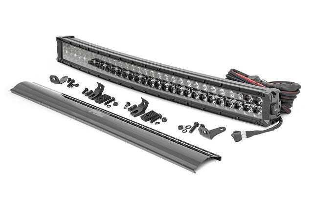 30 Inch Curved CREE LED Light Bar Dual Row Black Series w/Cool White DRL Rough Country