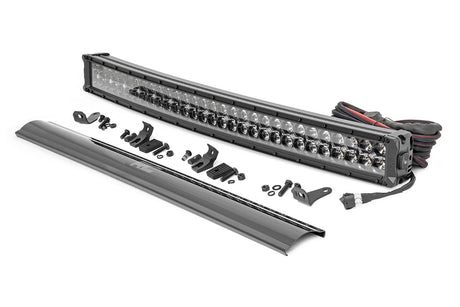 30 Inch Curved CREE LED Light Bar Dual Row Black Series w/Amber DRL Rough Country