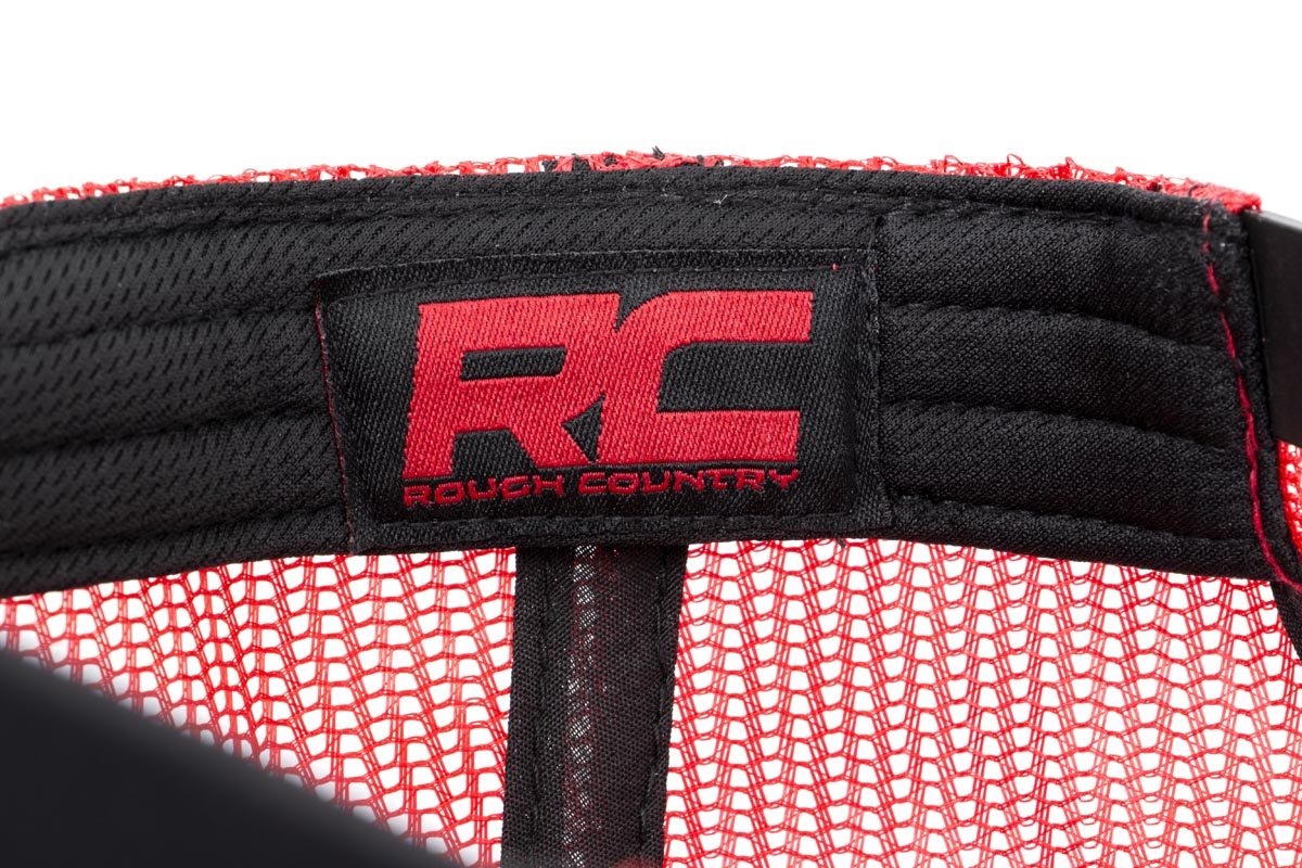 Rough Country Mesh Hat Black & Red Rough Country