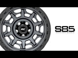 Rough Country 85 Series Wheel Simulated Beadlock Gunmetal Gray/Black 17x9 6x5.5 -12mm Rough Country