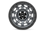 Rough Country 85 Series Wheel Simulated Beadlock Gunmetal Gray/Black 17x9 6x5.5 -12mm Rough Country