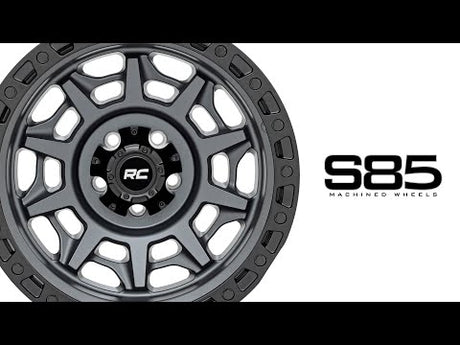 Rough Country 85 Series Wheel Simulated Beadlock Gunmetal Gray/Black 17x9 5x4.5 -12mm Rough Country