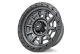 Rough Country 85 Series Wheel Simulated Beadlock Gunmetal Gray/Black 17x9 5x4.5 -12mm Rough Country