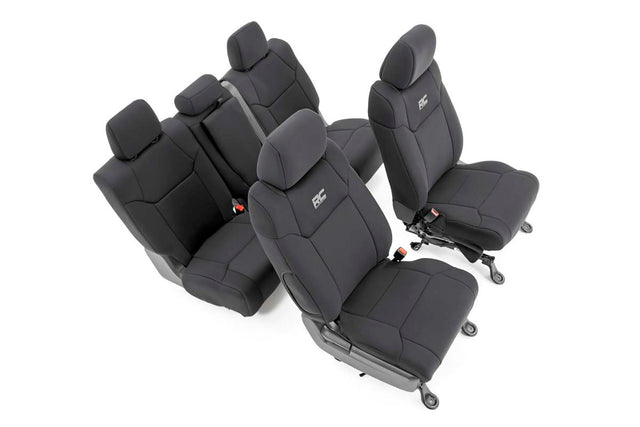 Toyota Neoprene Front and Rear Seat Covers 14-20 Tundra Crew Cab Rough Country