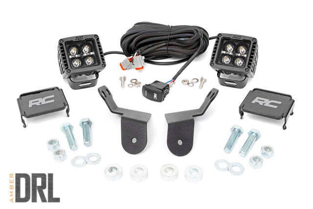 Honda Dual LED Cube Kit 2.0 Inch Black Series w/ Amber DRL 16-20 Pioneer Rough Country