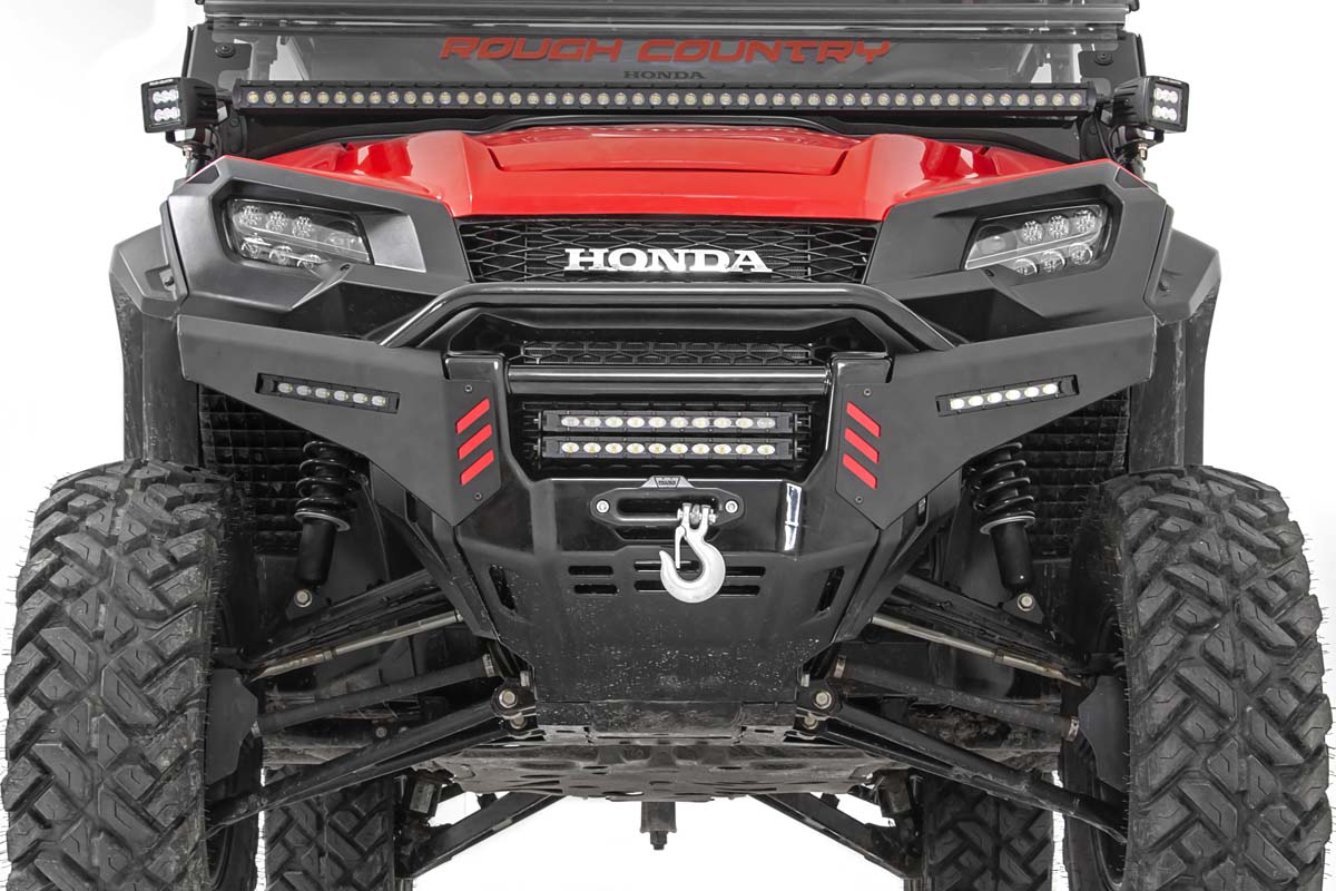 Honda Front Bumper Panels w/ 6.0 Inch LED Light Bars 16-20 Pioneer 1000 w/ Factory Stinger Rough Country