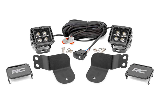 Polaris Dual LED Cube Kit Black Series w/Amber DRL 16-20 General Rough Country