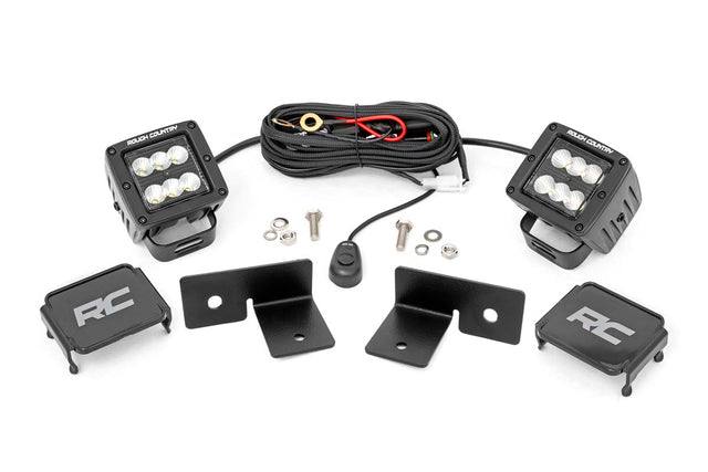 Polaris General 2 Inch Cube Under Bed Black Combo LED Kit For 18-Pres General Rough Country