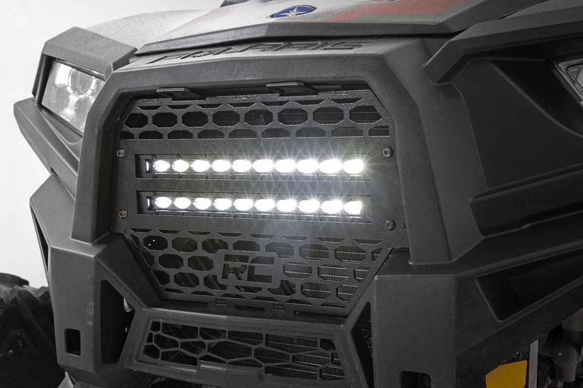 Polaris RZR Dual 10 Inch Slimline LED Grille Kit For 14-Pres RZR 1000XP/1000S Rough Country