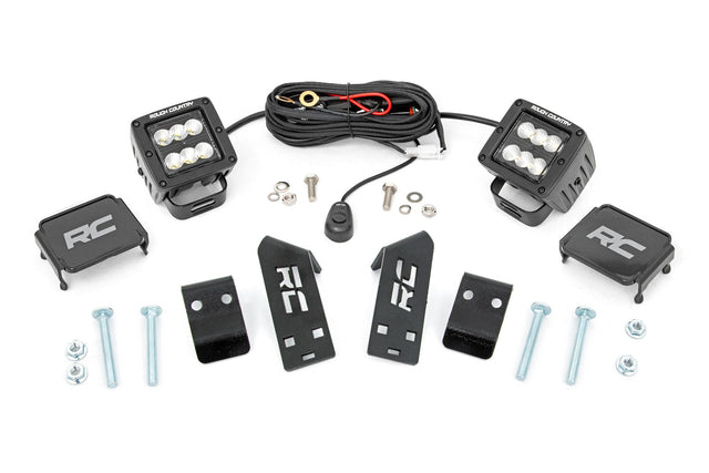 Polaris Dual LED Cube Kit w/Black Series Flood LED's 20-21 Polaris RZR PRO XP Rough Country