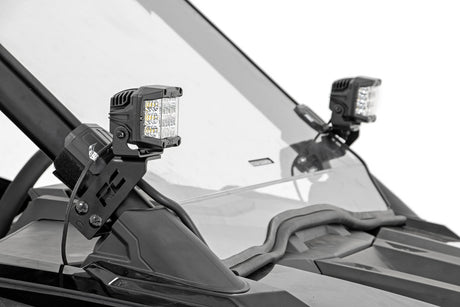 Polaris Dual LED Cube Kit w/Black Series Flood LED's 20-21 Polaris RZR PRO XP Rough Country