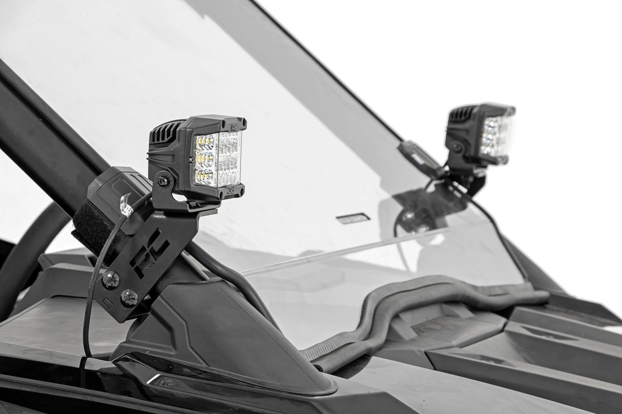 Polaris Dual LED Cube Kit w/ Black Series Amber DRL 20-21 Polaris RZR PRO XP Rough Country