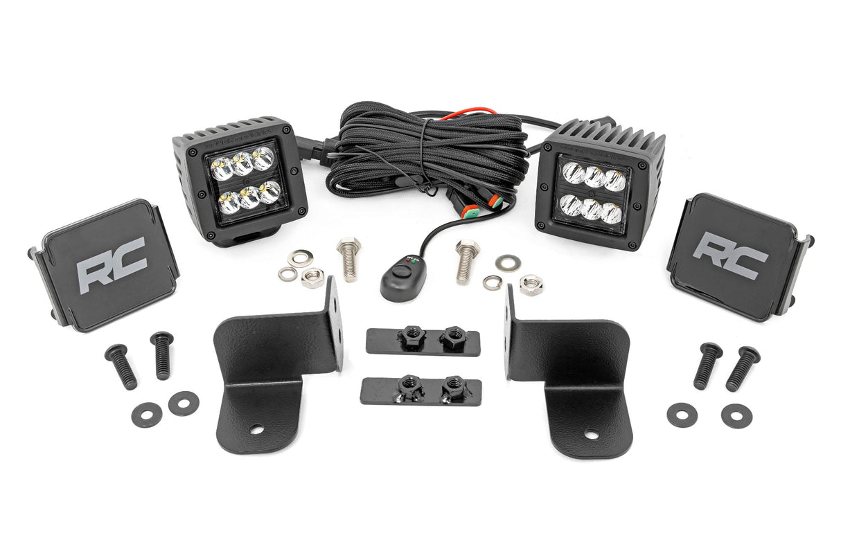 Polaris Rear Facing 2-Inch Spot Black Series LED Kit 19-21 Polaris Ranger Rough Country