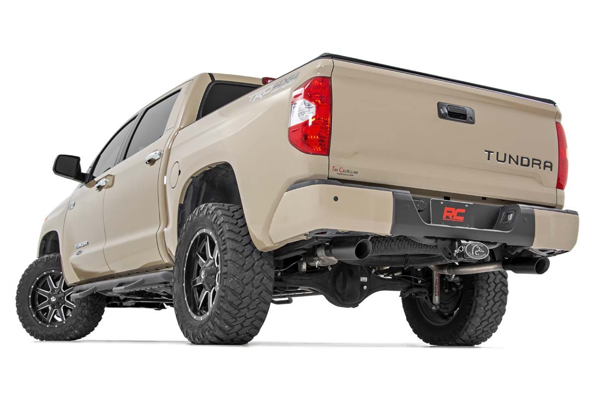 Dual Cat-Back Exhaust System w/Black Tips 09-20 Toyota Tundra V8-4.6L, 5.7L Rough Country