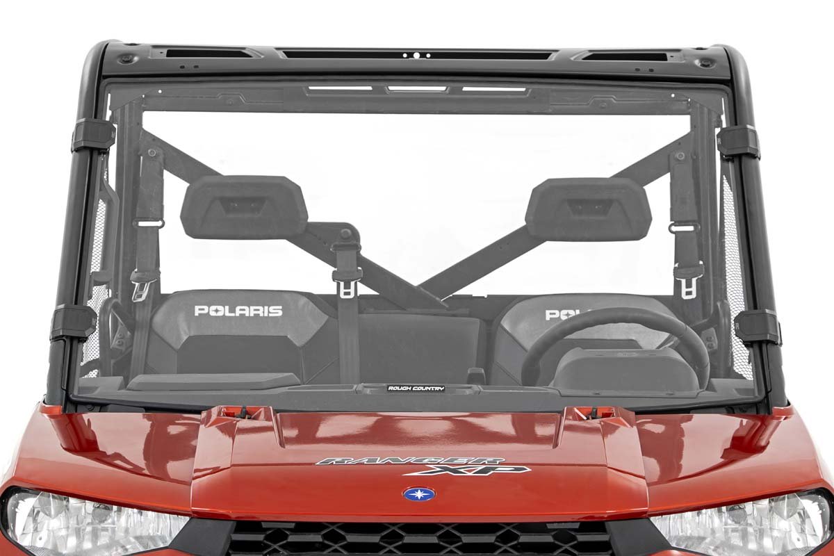 Polaris Ranger Scratch Resistant Full Windshield For 13-Pres Polaris Ranger 900XP/16-Pres Ranger 1000XP Rough Country