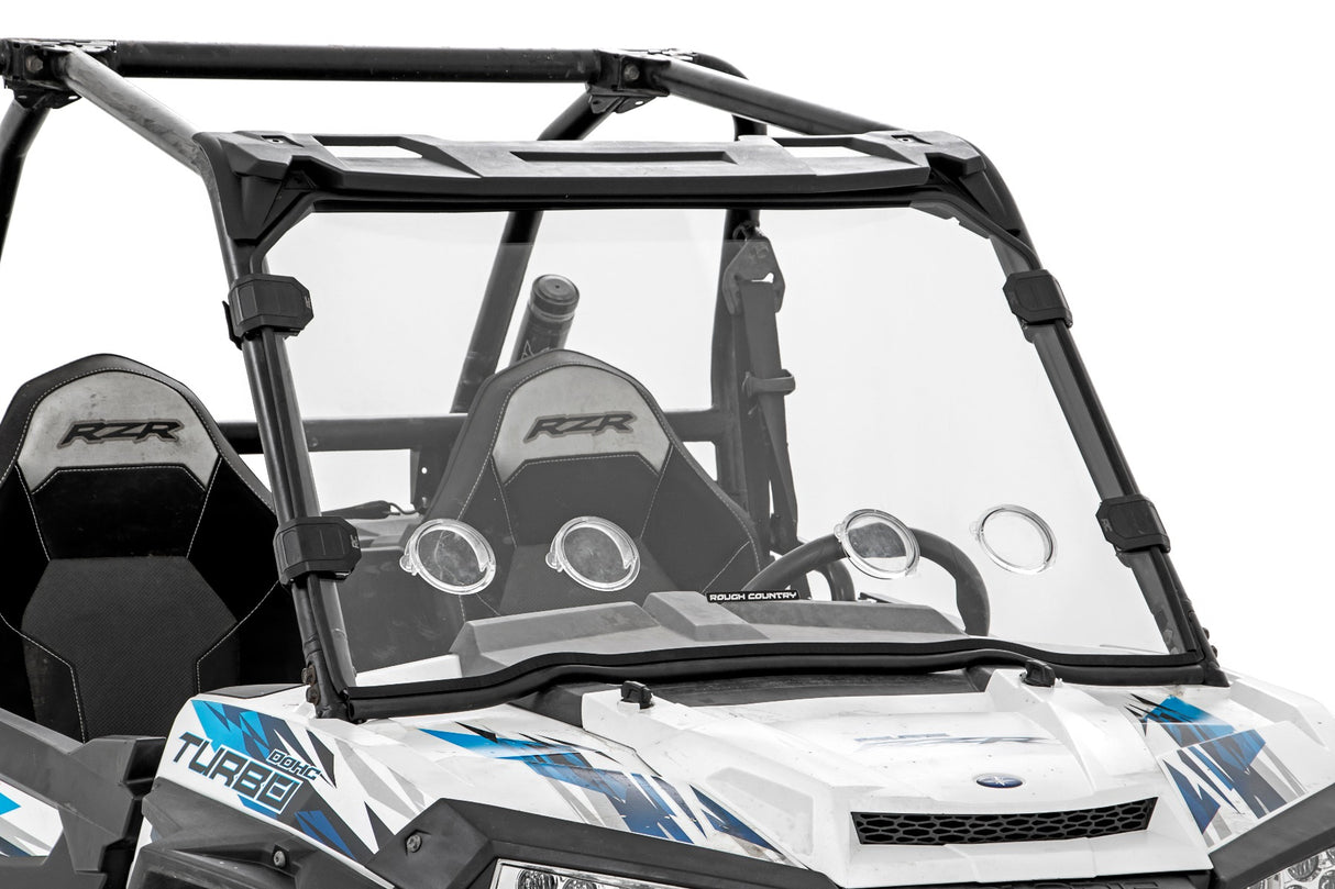 Polaris Scratch Resistant Vented Full Windshield with Factory Plastic Visor 16-18 Polaris RZR 900/1000XP Turbo Rough Country