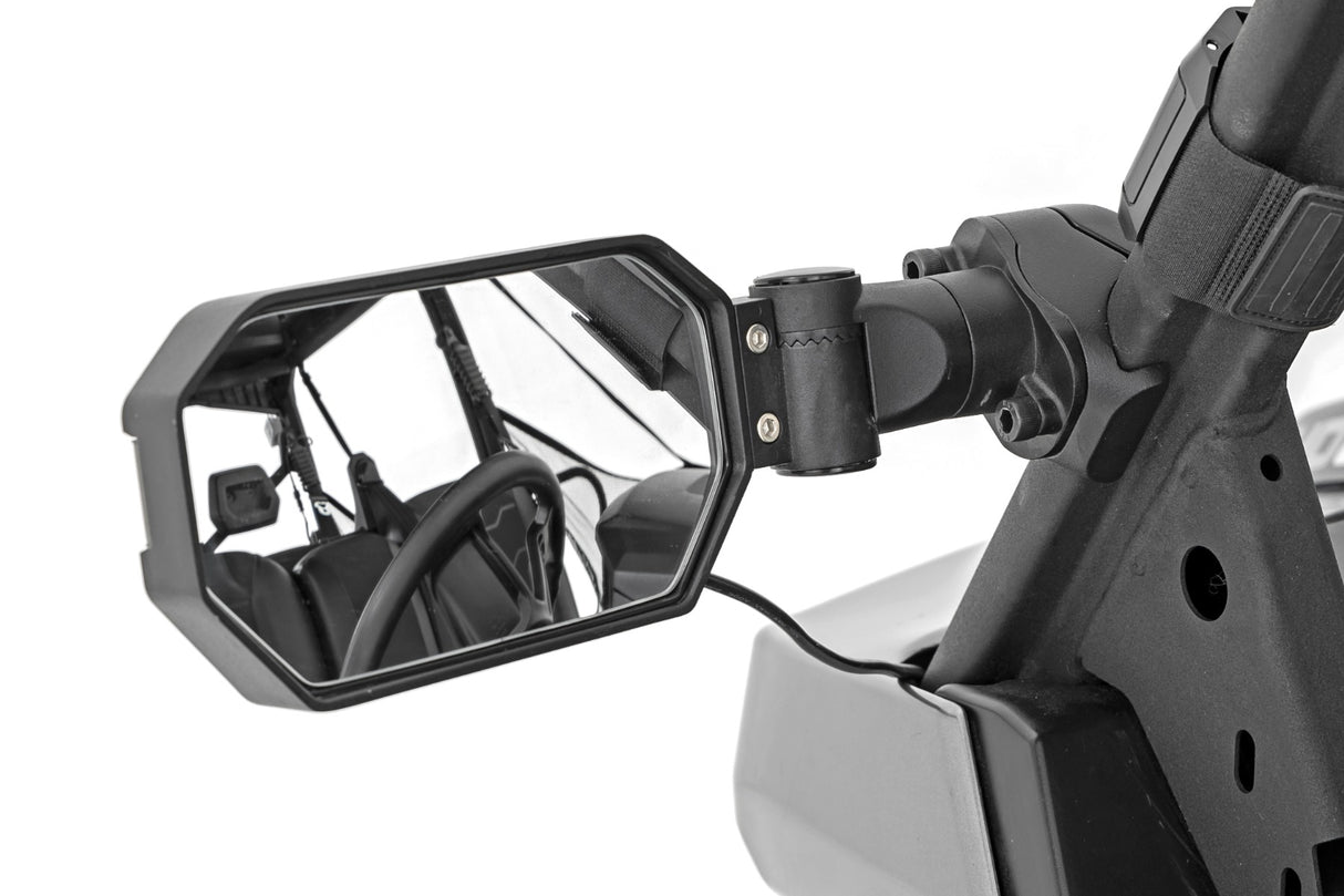 UTV Aluminum Side Mirrors w/Turn Signal Pro-Fit Cages Universal Rough Country