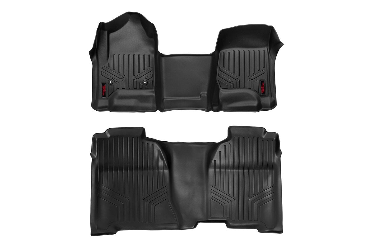 Heavy Duty Floor Mats Front/Rear W/Center 14-19 Silverado/Sierra 1500/2500 HD/3500 HD Crew Cab Rough Country