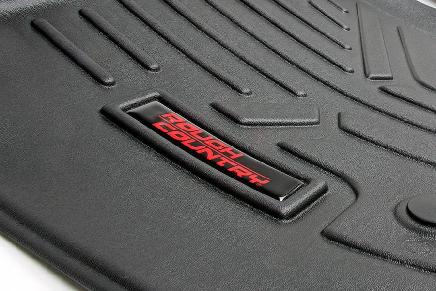 Heavy Duty Floor Mats Front/Rear W/Center 14-19 Silverado/Sierra 1500/2500 HD/3500 HD Crew Cab Rough Country