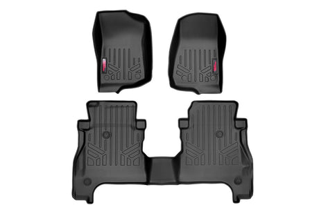 Heavy Duty Floor Mats Front & Rear w/Under Seat Lockable Storage 20-22 Gladiator JT Rough Country