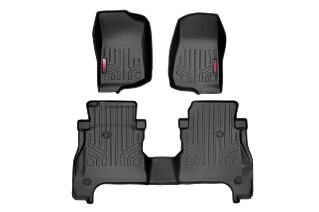 Heavy Duty Floor Mats Front & Rear w/Under Seat Lockable Storage 20-22 Gladiator JT Rough Country