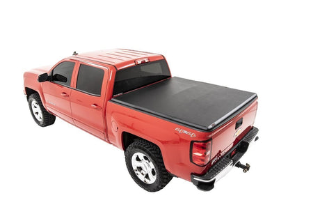 Soft Tri-Fold Bed Cover 14-18 Silverado/Sierra 1500 6 Foot 5 Inch Bed w/o Cargo Mgmt Rough Country