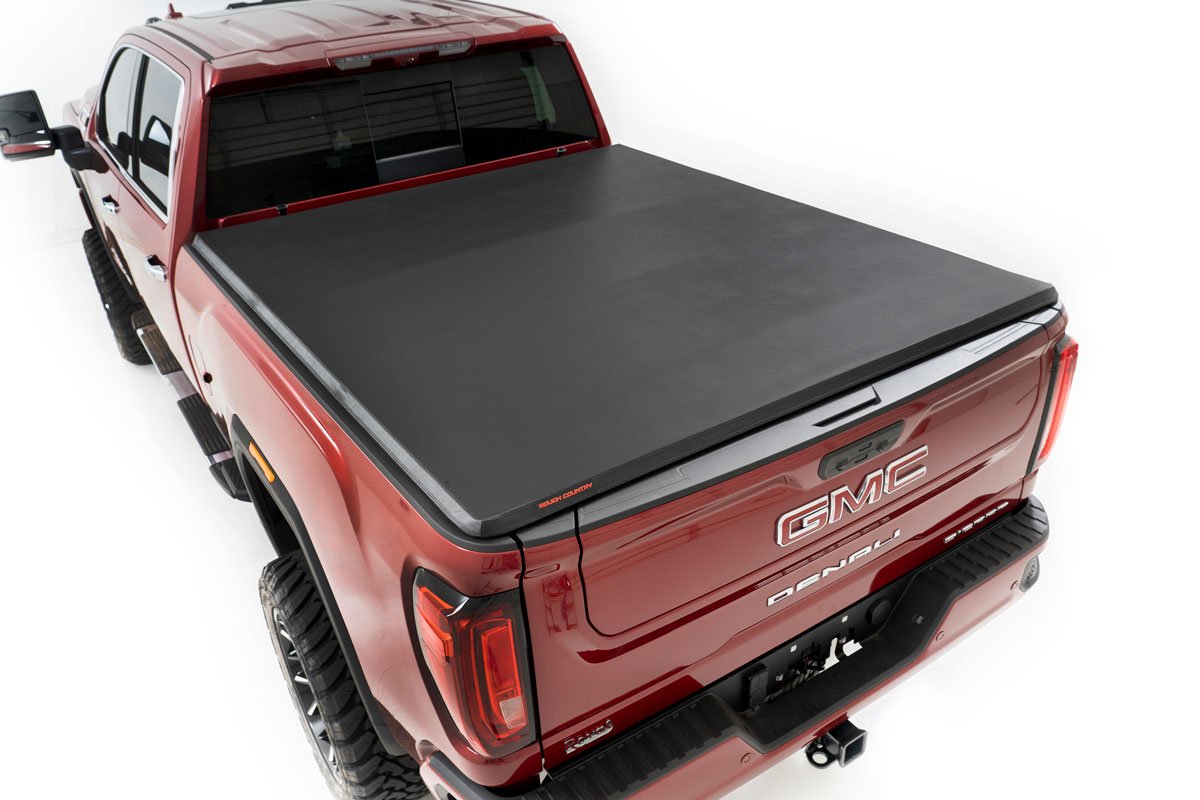 Soft Tri-Fold Bed Cover 20 Silverado/Sierra 2500HD/3500HD 6 Foot 9 Inch Bed Rough Country