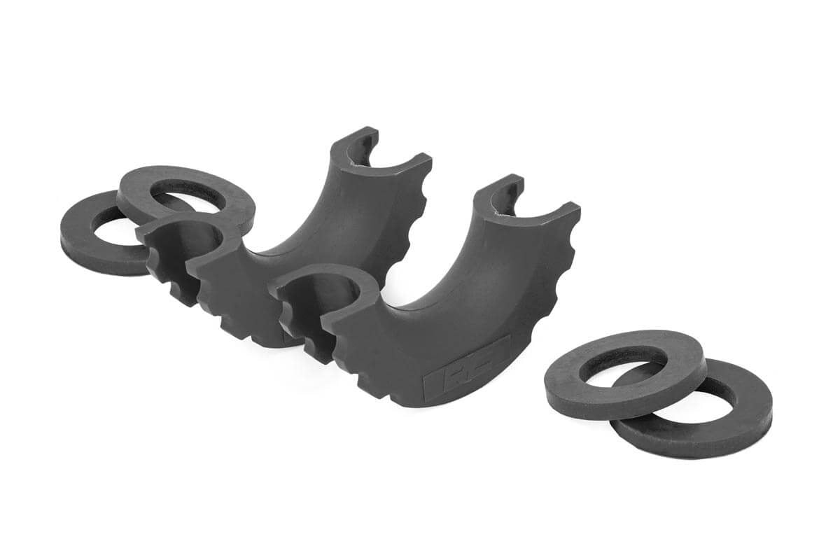 D-Ring Isolators Rough Country Logo Polyurethane Black Pair Rough Country