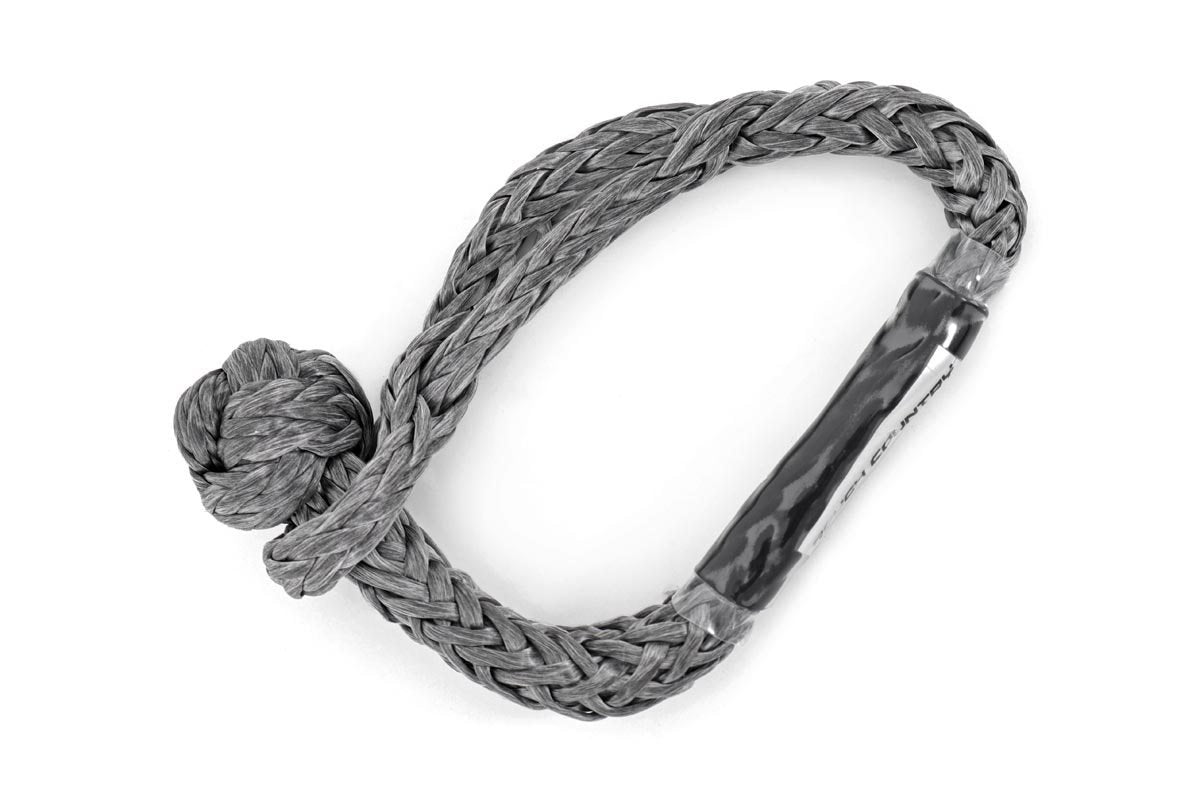 Soft Shackle Rope 7/16 Inch Diameter 34,000 LB Breaking Strength Gray Rough Country