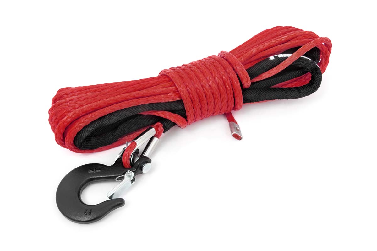 Red 1/4 Inch Synthetic Winch Rope UTV, ATV Rough Country